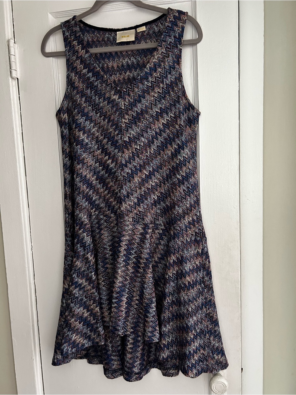 Maeve Westwater Chevron Dress with Hi-Low Hem